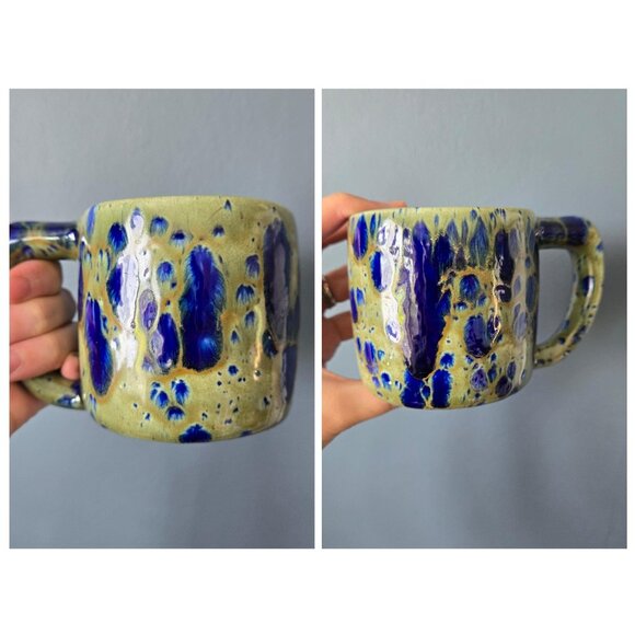 Mismatched Set of Vintage Mugs Pottery & Mass Produced Pandas, 70s Mod Floral - Picture 4 of 9
